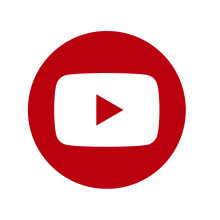 Rotes YouTube-Play-Button-Logo mit weißem Hintergrund. Das Design zeigt einen roten Kreis mit einem weißen abgerundeten Rechteck im Inneren, das ein rotes Abspieldreieck in der Mitte enthält.